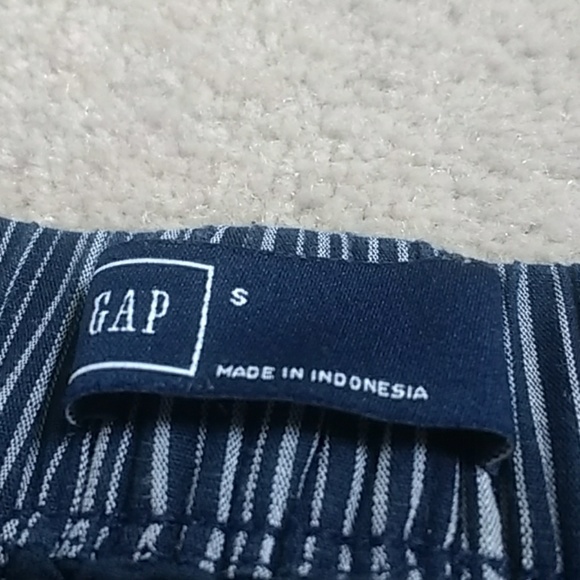 GAP Navy Blue Vertical Stripe Cotton Linen Skirt - Picture 3 of 7